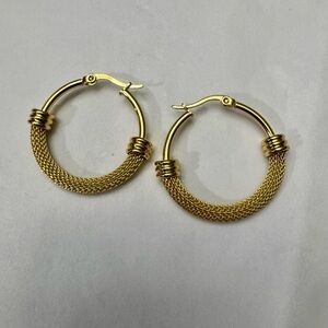 Elegant Gold Hoop Earrings NWOT